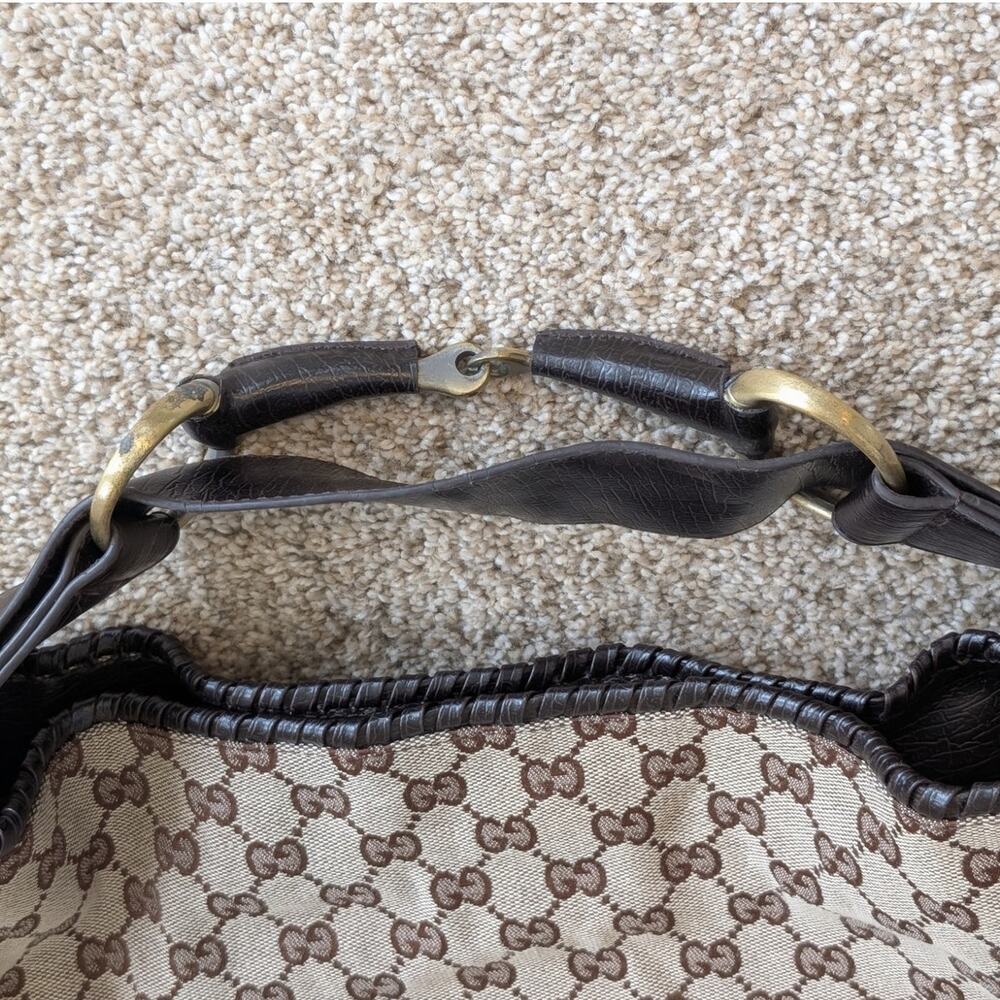 GG Large Monogram Horse bit Hobo Bag Purse *read description!* - Picture 6 of 10